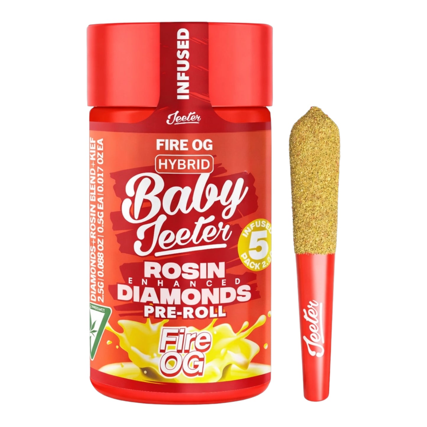 Baby Jeeter Rosin Diamonds - 5 pre-rolls
