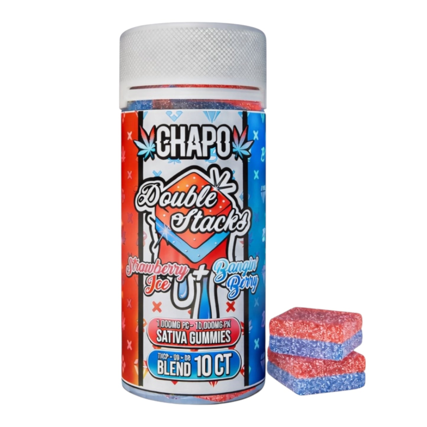 Chapo Double Stacks 10,000mg Total ( 10 Gomitas 1000mg-C/u ) Original!